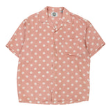 Vintage pink Silks Short Sleeve Shirt - mens large