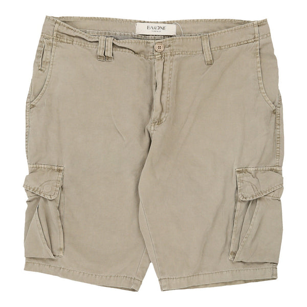 Barone Firenze Cargo Shorts - 40W 11L Beige Cotton
