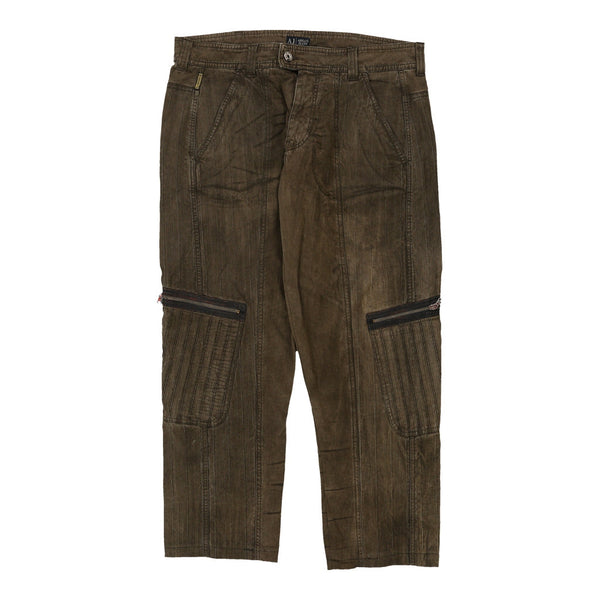 Armani Jeans Trousers - 38W 30L Brown Cotton Blend