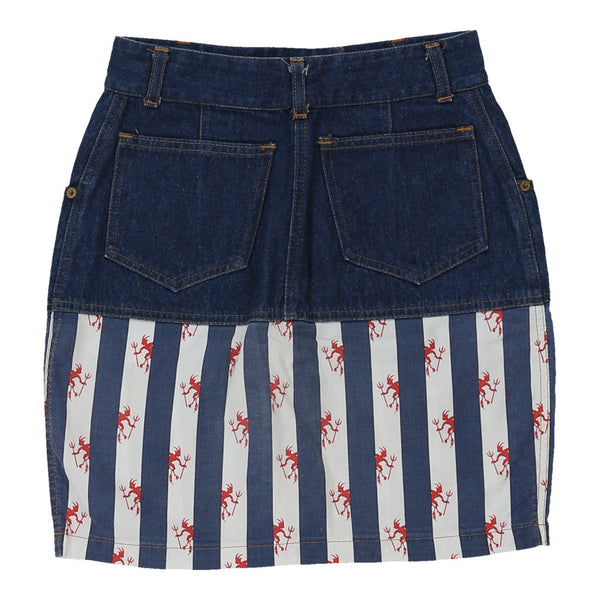 Fendissime Mini Denim Skirt - 26W UK 6 Dark Wash Cotton