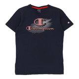 Age 11-12 Champion Spellout T-Shirt - Large Navy Cotton