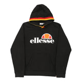 Age 14 Ellesse Spellout Hoodie - Large Black Cotton Blend