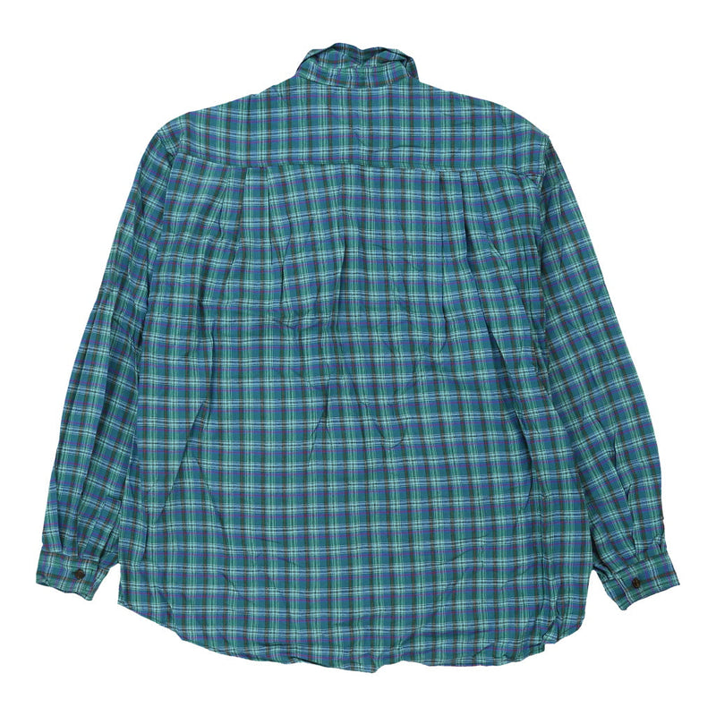 Rifle Checked Flannel Shirt - XL Blue Cotton