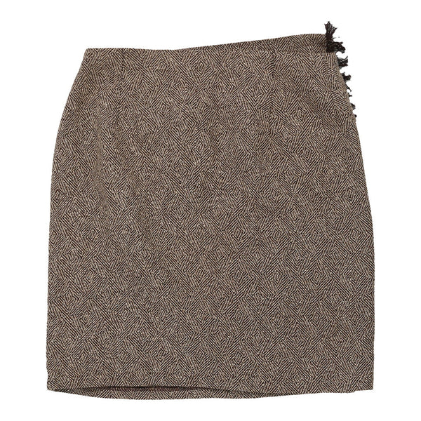 Kenzo Wrap Skirt - Small Brown Silk Blend