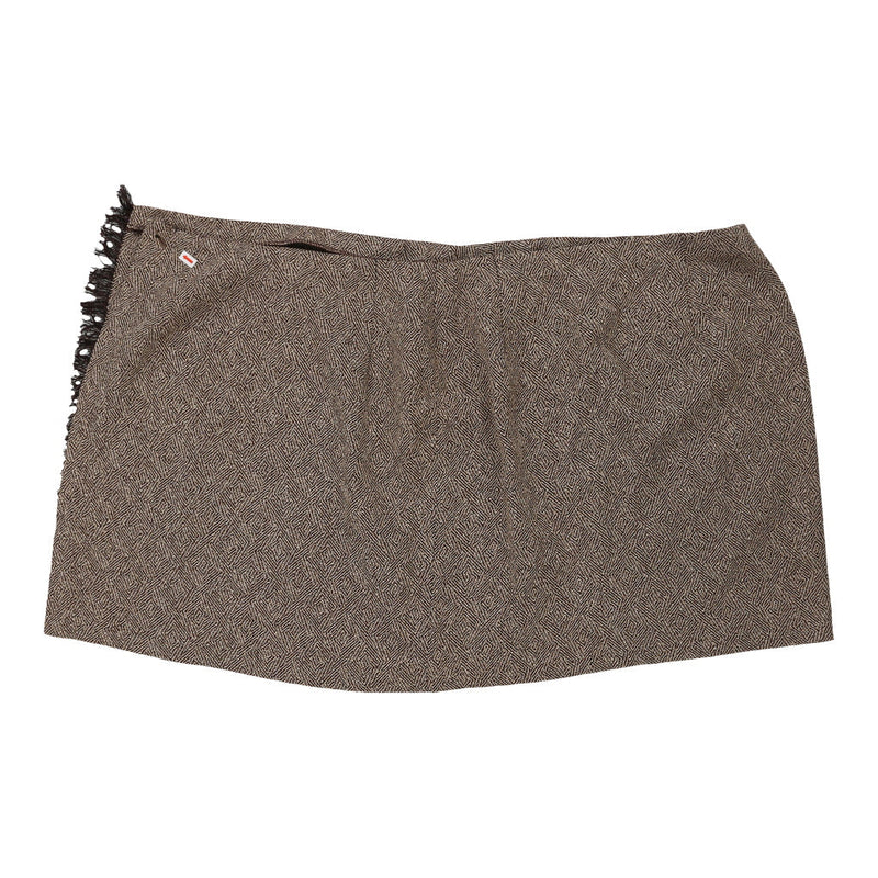 Kenzo Wrap Skirt - Small Brown Silk Blend