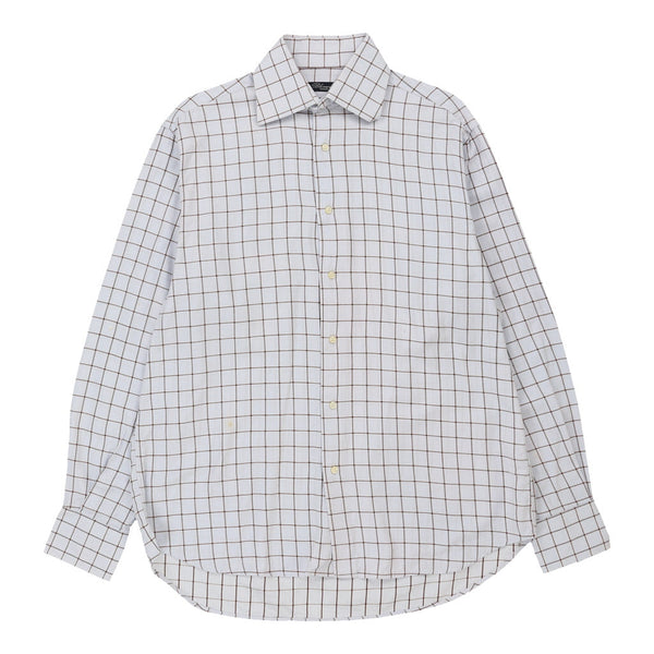 Blumarine Checked Shirt - Large White Cotton