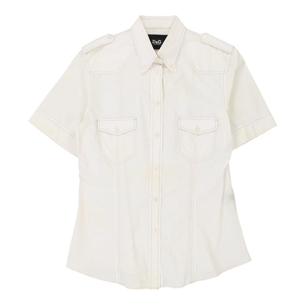 Dolce & Gabbana Short Sleeve Shirt - Large White Cotton