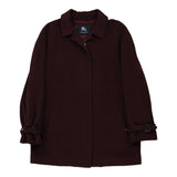 Vintage burgundy Burberry London Coat - womens x-large