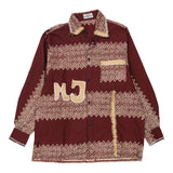 Vintage burgundy Unbranded Patterned Shirt - mens xx-large