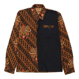 Vintage brown Executive Patterned Shirt - mens medium