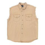 Vintage beige Unik Denim Gilet - mens x-large
