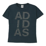 Adidas Spellout T-Shirt - Medium Blue Cotton