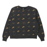 Nike Spellout Sweatshirt - Small Grey Cotton Blend