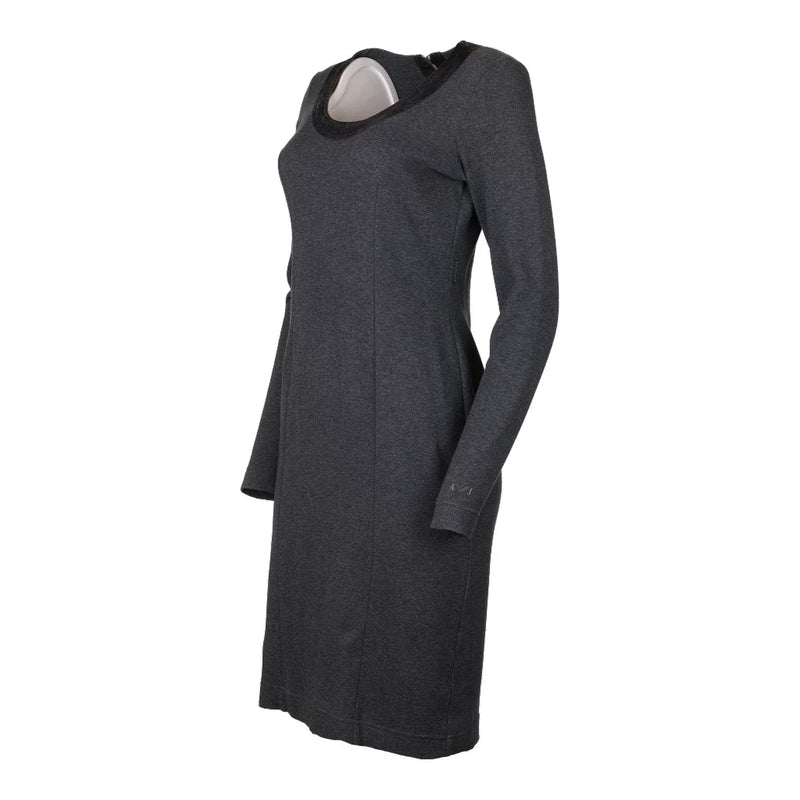 Armani Jeans Midi Dress - Medium Grey Cotton Blend