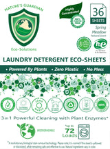 36 CT. (up to 72 loads) Ultra Concentrated Chemical-Free, Laundry Detergent Eco-Sheets | Unscented & Naturally Scented Options