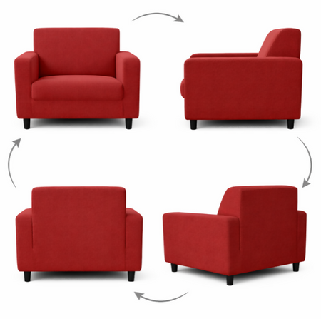 Anyseat 1-Seater Sofa Cover – Plain Wine Red Style Slipcover for Living Room Chair Protection