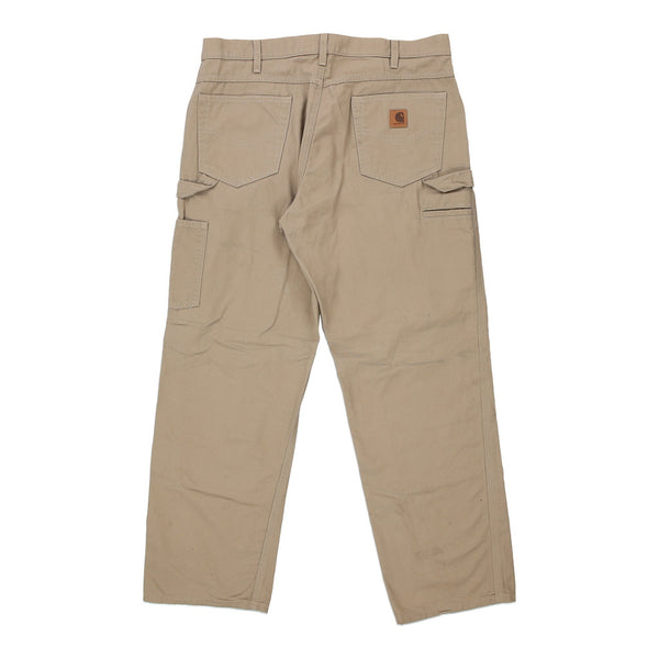 Carhartt Carpenter Trousers - 36W UK 18 Beige Cotton