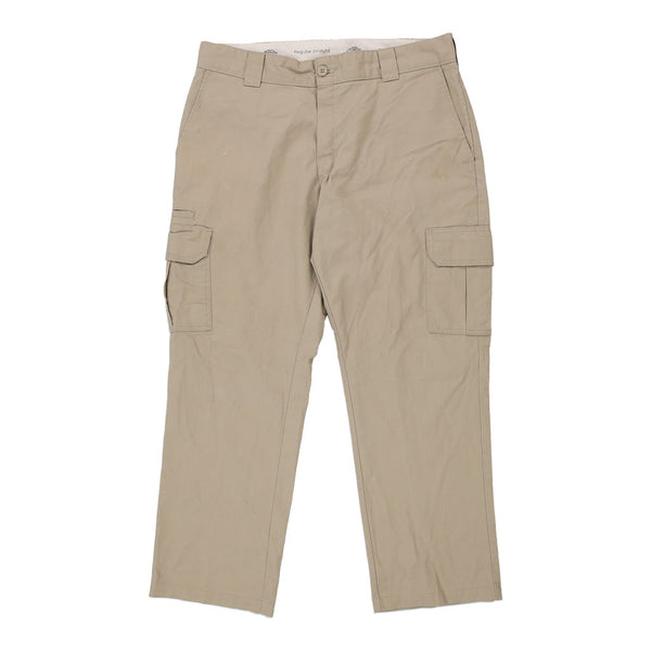 Dickies Cargo Trousers - 34W 25L Beige Cotton