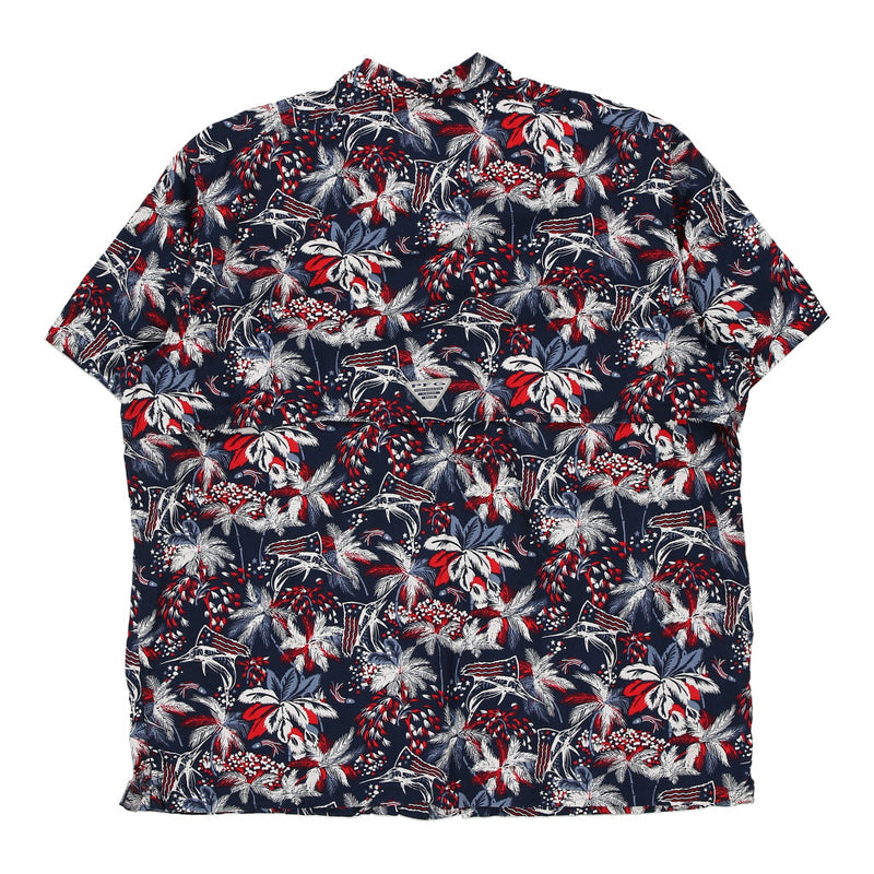 Vintage navy Columbia Hawaiian Shirt - mens xx-large
