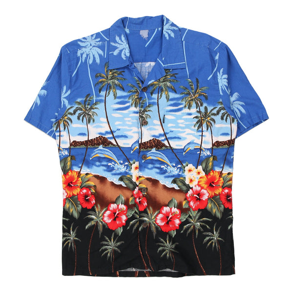 Vintage blue Unbranded Hawaiian Shirt - mens medium