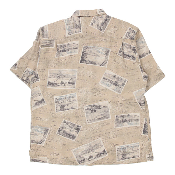 Vintage beige Batik Bay Patterned Shirt - mens large