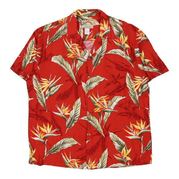 Vintage red Paradise Found Hawaiian Shirt - mens large