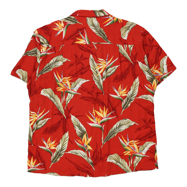 Vintage red Paradise Found Hawaiian Shirt - mens large
