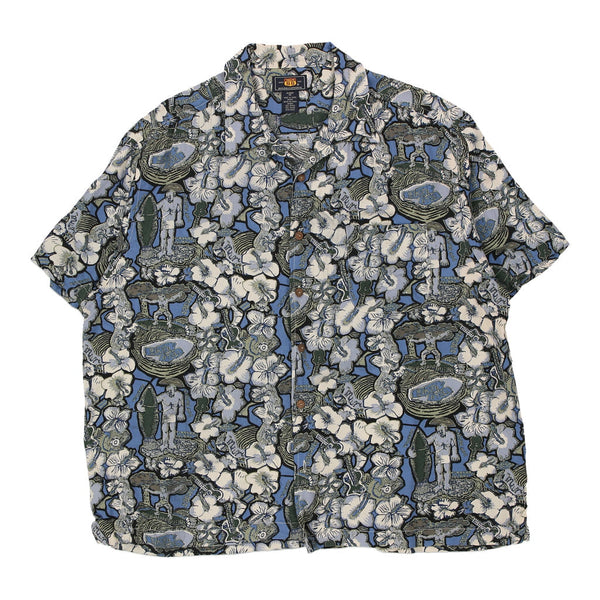 Vintage blue Route 66 Hawaiian Shirt - mens x-large