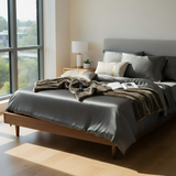 Anycozy King Bed Sheet Set – Deep Grey & Light Grey Ultra‑Soft Luxury Egyptian Cotton Bedding Cover, 6‑Piece Ensemble