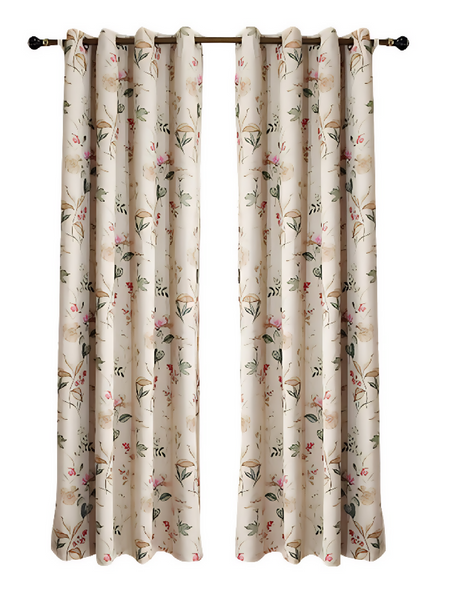 Anydrape Beige Flower Design Luxury Curtains – Modern Textured Drapes for Living Room, Bedroom & Dining Decor