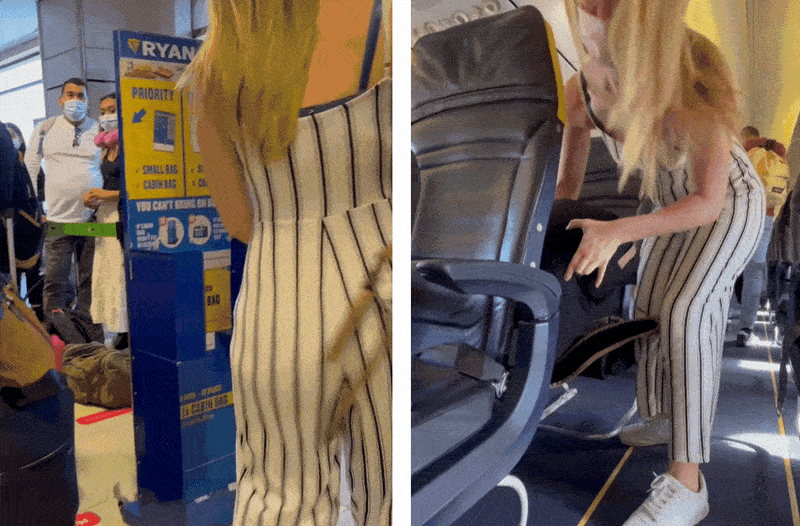 Everyday Hemp Rolltop Backpack in Beige and Green