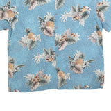 ISLAND SHORES Mens Blue Pineapple Floral Rayon Shirt 2XL Summer Casual