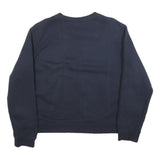 GUESS Womens Navy Blue Sweatshirt M Crew Neck Cotton Logo Print