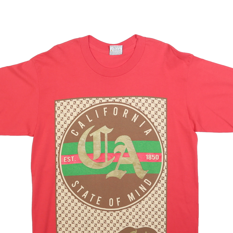 PRO ATHLETIC Mens Red USA Graphic T-Shirt L Short Sleeve Crew Neck California