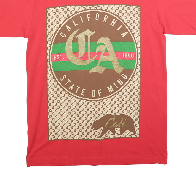 PRO ATHLETIC Mens Red USA Graphic T-Shirt L Short Sleeve Crew Neck California