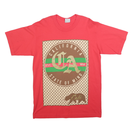 PRO ATHLETIC Mens Red USA Graphic T-Shirt L Short Sleeve Crew Neck California