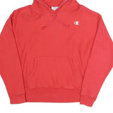 CHAMPION REVERSE WEAVE Womens Red Hoodie L Classic Cotton Blend Pullover