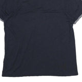 TED BAKER Mens Navy Blue Cotton Blend Short Sleeve Polo Shirt L Casual Smart