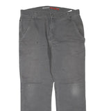DICKIES Mens Cotton Blend Grey Regular Straight Trousers W34 L30 Workwear Zip