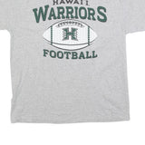 HANES Mens Grey Hawaii Warriors Football Graphic T-Shirt L Short Sleeve Crew