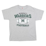 HANES Mens Grey Hawaii Warriors Football Graphic T-Shirt L Short Sleeve Crew