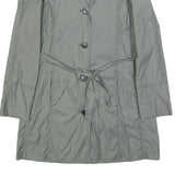 ARMANI JEANS Womens Grey Cotton Blend Button Jacket S Plain Lightweight Stylish