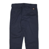 DICKIES Mens Cotton Blend Navy Slim Straight Trousers W32 L28 Workwear Casual