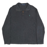 POLO RALPH LAUREN Mens Grey Pullover Plain Crew Neck Basic Knit XL Cotton Jumper
