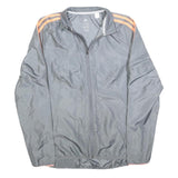 ADIDAS Womens Grey & Peach Track Jacket S Polyester Blend Zip Lightweight