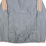 ADIDAS Womens Grey & Peach Track Jacket S Polyester Blend Zip Lightweight