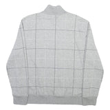 NAUTICA Mens Grey Check Half Zip XL Cotton Blend Sweatshirt Pullover