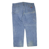 DICKIES Mens Regular Blue Denim Jeans W46 L32 Workwear Straight Cotton Blend Zip