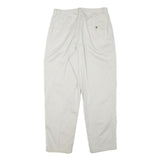 EDDIE BAUER Mens Relaxed White Cotton Blend Trousers W30 L29 Classic Zip Closure