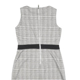 TOMMY HILFIGER Womens Black & White Shift Polyester Blend Sleeveless Knee Length